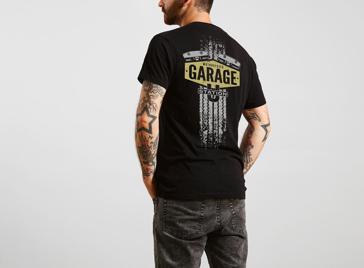 Motorcycle-Garage T-Shirt, black